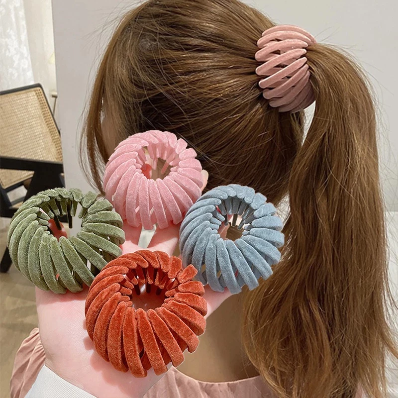 Coreia Ninho De Pássaros Disco Floculante Artefato Para Cabelo Maruk Ponytail Styling Acessório Fixo Feminino