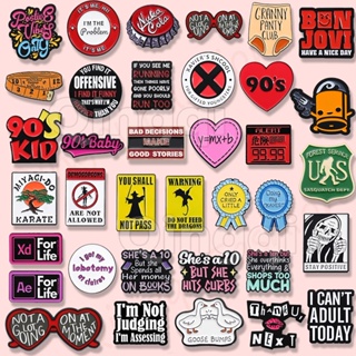 Textos De Desenhos Animados Carta Broche Alfinetes Funny Bottle Cap Tape 90s Metal Crachás Mochila Acessórios De Roupas Presentes em Oferta na Shopee