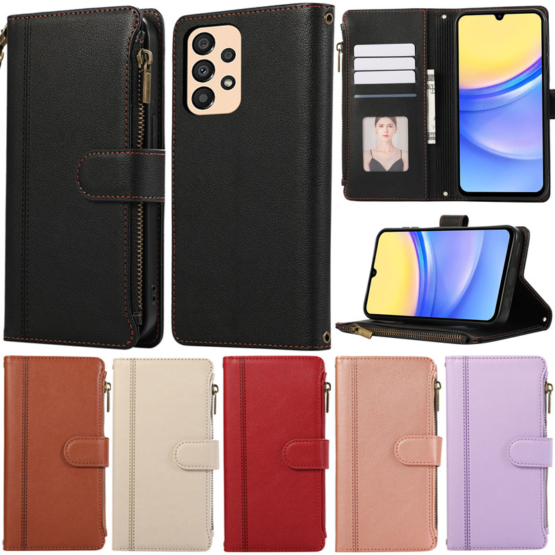 Capa De Zíper Para Samsung Galaxy A15 A14 A13 A12 A22 A23 A32 A33 A52 A53 A72 A52S A71 5G A22 A23 A32 A71 A51 4G