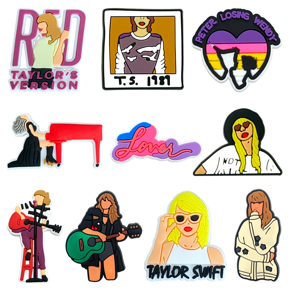 Hot 1 Pcs Taylor Swift Series Encantos De Sapato Acessórios De PVC em Oferta na Shopee