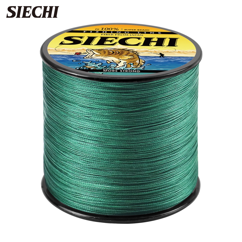 Linha de pesca Siechi Trançado Linha de pesca 300m Linha de pesca 4 Trançado Linha de pesca PE Resistente ao desgaste Linha de pesca no mar liso