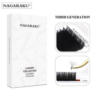 NAGARAKU Luxo Coletado Clássico Extensão De Pestanas Clássica Individual Natural Suave 16 Fileiras Densas Matte Black Hand Made Eyelashes em Oferta na Shopee