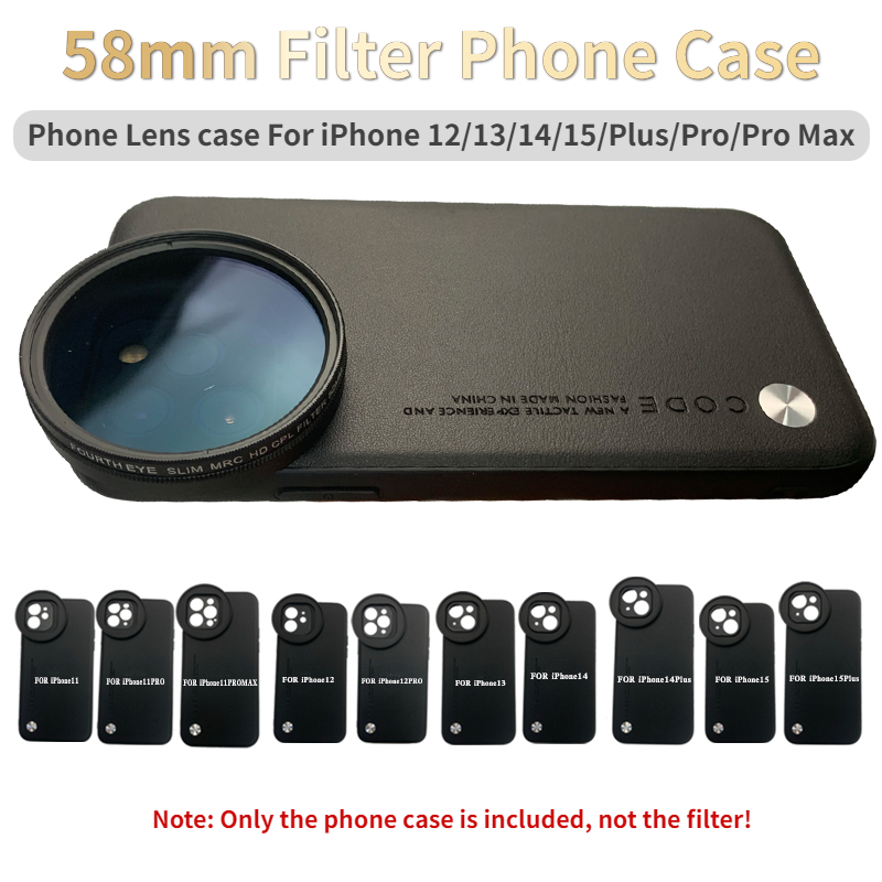 58MM Interface De Rosca Filtro Anel Adaptador Caso Telefone Para Universal ZOMEI CPL VU Estrela Iphone 15 14 12 13 Pro Max