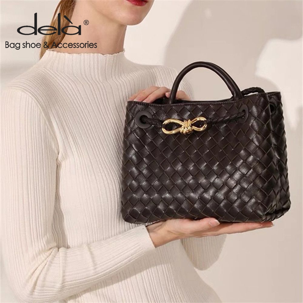 Dela Large Capacidade DeTecelagem Simples Feminina DeMão DeGrande Saco Versátil De Travessa De Ombro em Oferta na Shopee