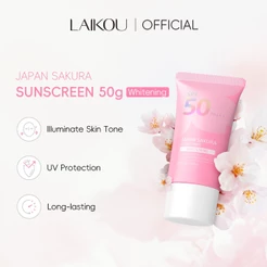 LAIKOU Protetor Solar Facial Sakura Proteção Radiante Contra Raios UV SPF50 PA + Creme Branqueador Sunblock 50g