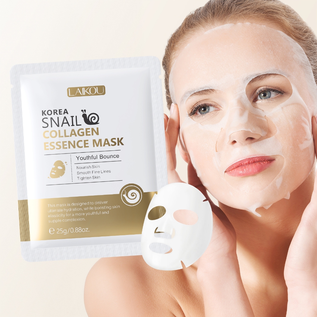 LAIKOU Korea Máscara De Essência De Colágeno De Caracol Hidratante Pele Nutrida Profunda Linhas Finas Suaves 25g - Beauty