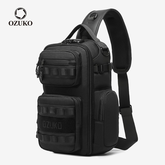 OZUKO Sacos De Grande Capacidade Para Homens Com Saco De Ombro De Múltiplos Bolsos Trava Anti-Roubo Funda De Corpo Cruzado À Prova D'água