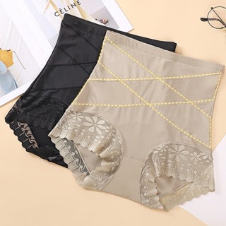 Cintura Alta Renda Sexy Não-Marcação Barriga-Dobrando Cuecas Femininas Moldar Calcinha De Emagrecimento em Oferta na Shopee