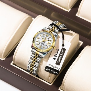 POEDAGAR Relógio Feminino de Luxo de Marca de Topo Relógio Feminino Elegante de Aço Inoxidável Relógio Feminino À prova D'água Luminoso Data Relógio de Quartzo para Mulheres Relógios Femininos Originais