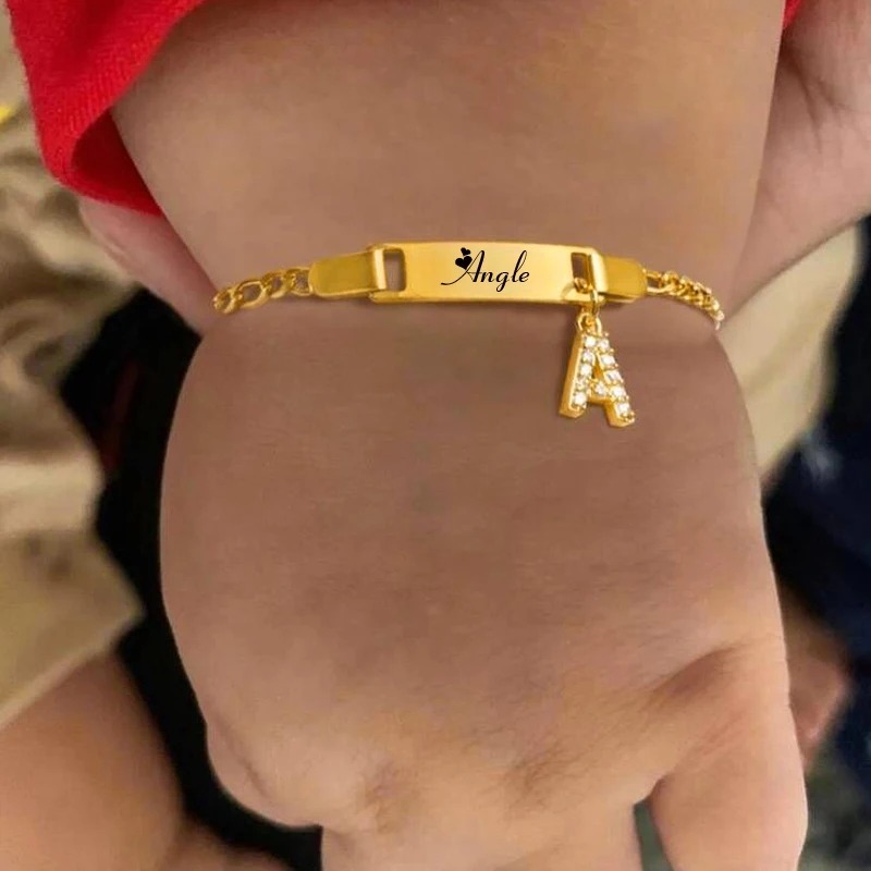 Pulseira De Nome Personalizado Com Iniciais Para Crianças Bebês  Gravação Gratuita