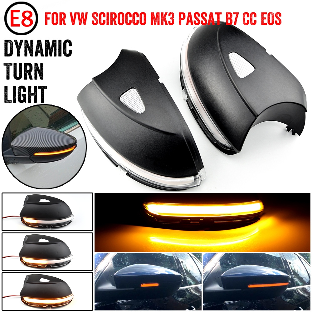 Para VW Passat B7 CC Scirocco Jetta MK6 EOS Sinal Dinâmico De Giro LED De Asa Lateral Indicador De Espelho Traseira Luz Repetidora De Pisca -
