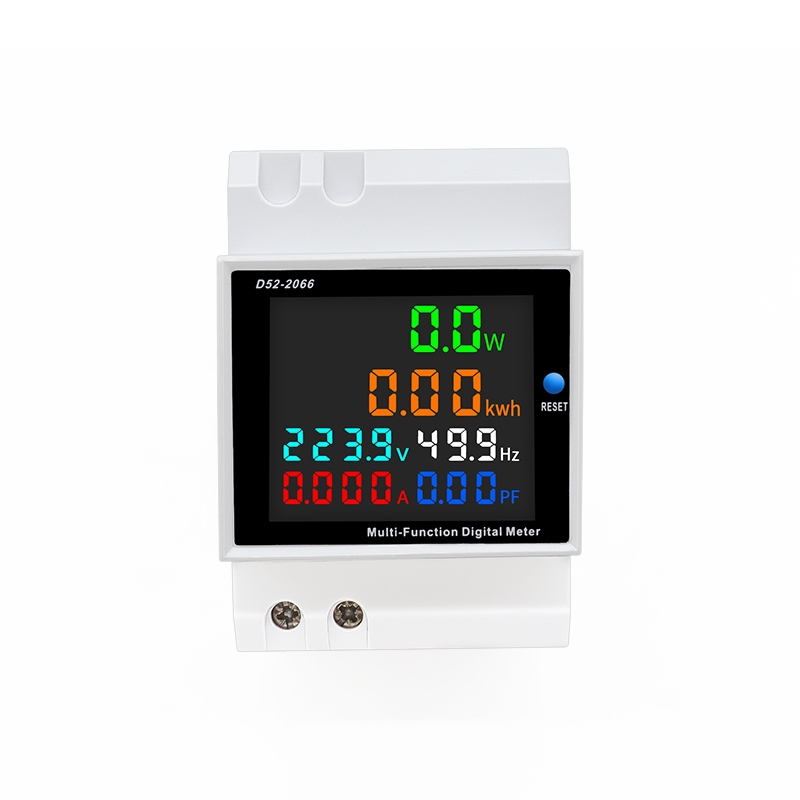D52-2066 6 Monitor AC Din Rail 110V 220V 100A Fator De Corrente De Tensão Energia Elétrica Kwh Ativo Medidor De Freqüência