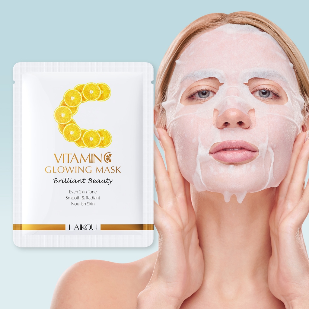 LAIKOU Viatmin C Máscara Brilhante Hidratação Profunda Pele Nutritiva 25g * 1 Folha - Beauty