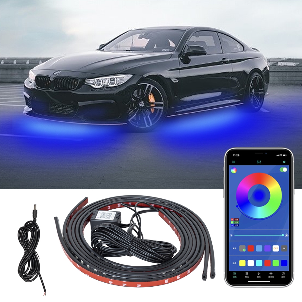 Luz de tira flexível do carro led underbody controle remoto/app rgb luzes néon cor sonho lâmpada atmosfera ambiente decorativa automóvel