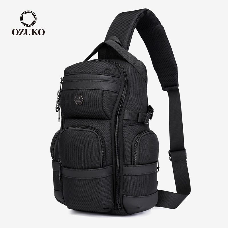 OZUKO Bolsas De Ombro Homens De Tamanho Grande Lona Multibolsos À Prova D'água De Lazer