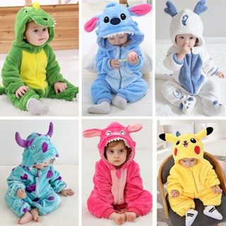 Macacão Stitch De Bebê One Piece Kigurumi Newborn baby Jumpsuit Pikachu Dinosaur Sullivan ...