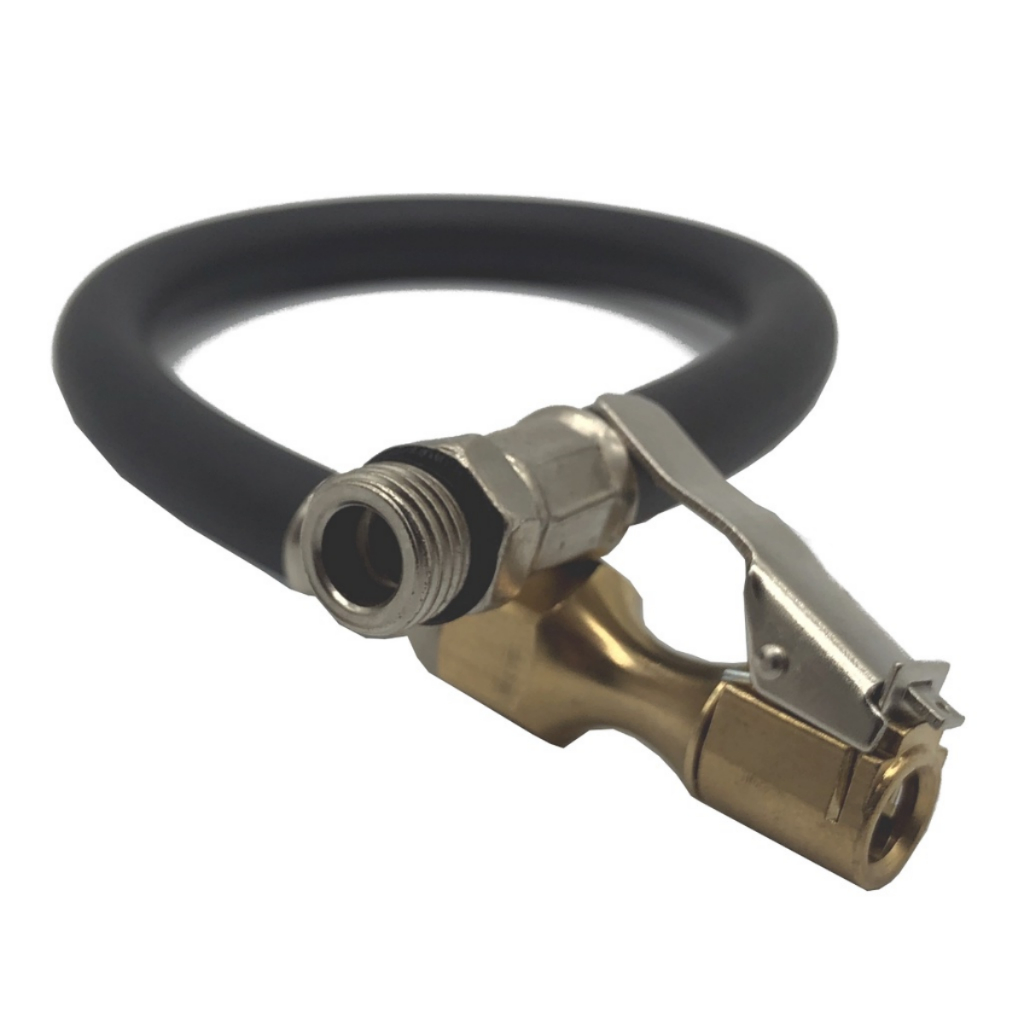 Para Carro Motocicleta Bicicleta Caminhão Inflador De Pneus Tubo De Cobre Clip De Trava Compressor De Ar Borracha Conector Auto-Travante