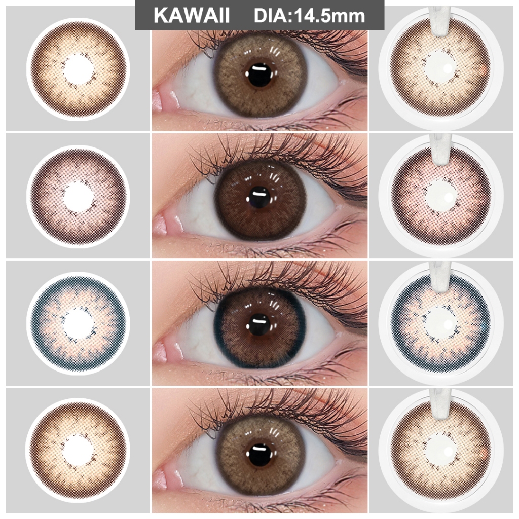 Lentes De Contato Colorida Marrom Grandes Olhos 14.5mm  Para Maquiagem 1 Par Magister KAWAII Series