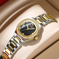 Relógio Original CURREN Feminino Marca Genuína Novos Ponteiros Luminosos Pequenos De Aço Inoxidável Fashion Casual Business Sports Quartz Waterproof 9101 X