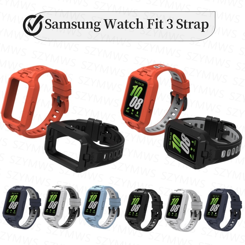 Alça De Silicone De Substituição Com Estojo Para Samsung Galaxy Fit 3 Acessórios De Relógio Fit3