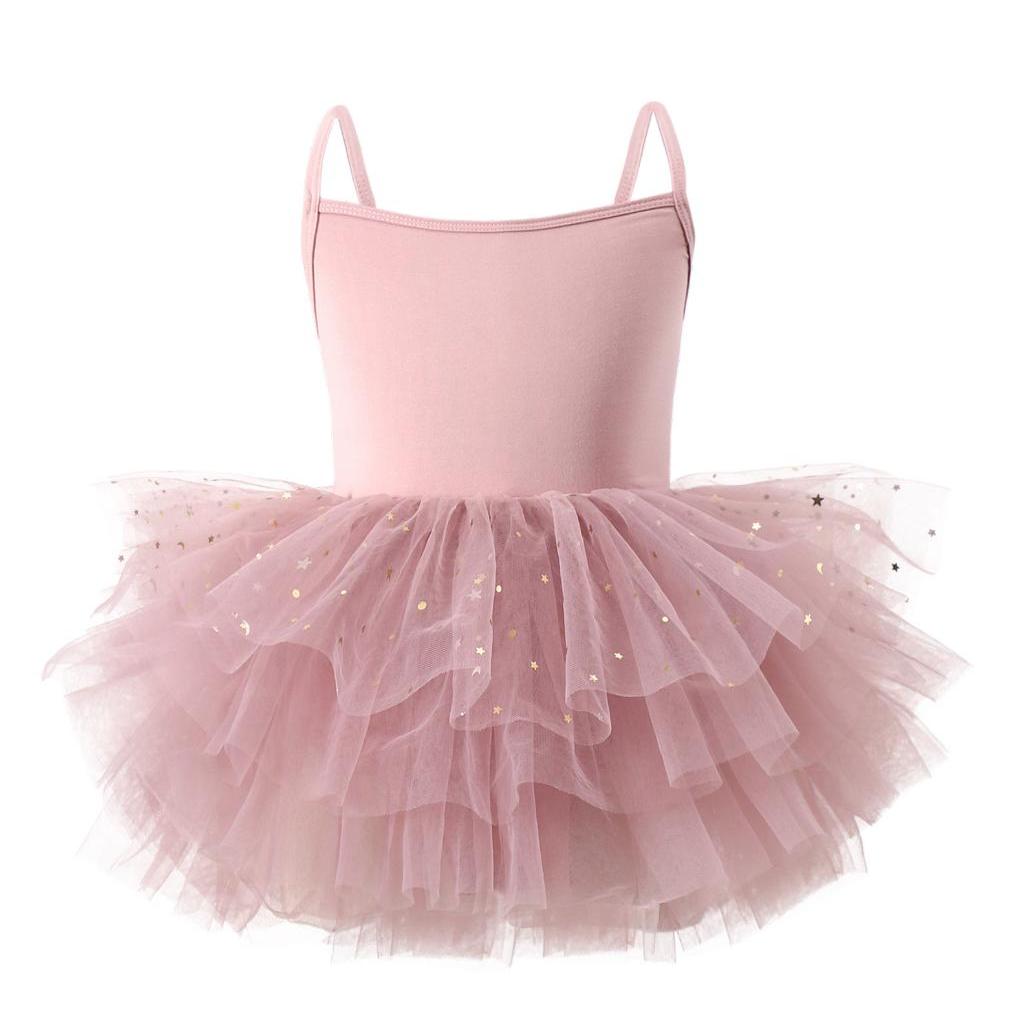 Crianças vestido de balé estrela impresso gaze vestido de princesa 2025 novo estilo estilingue traje de desempenho de um