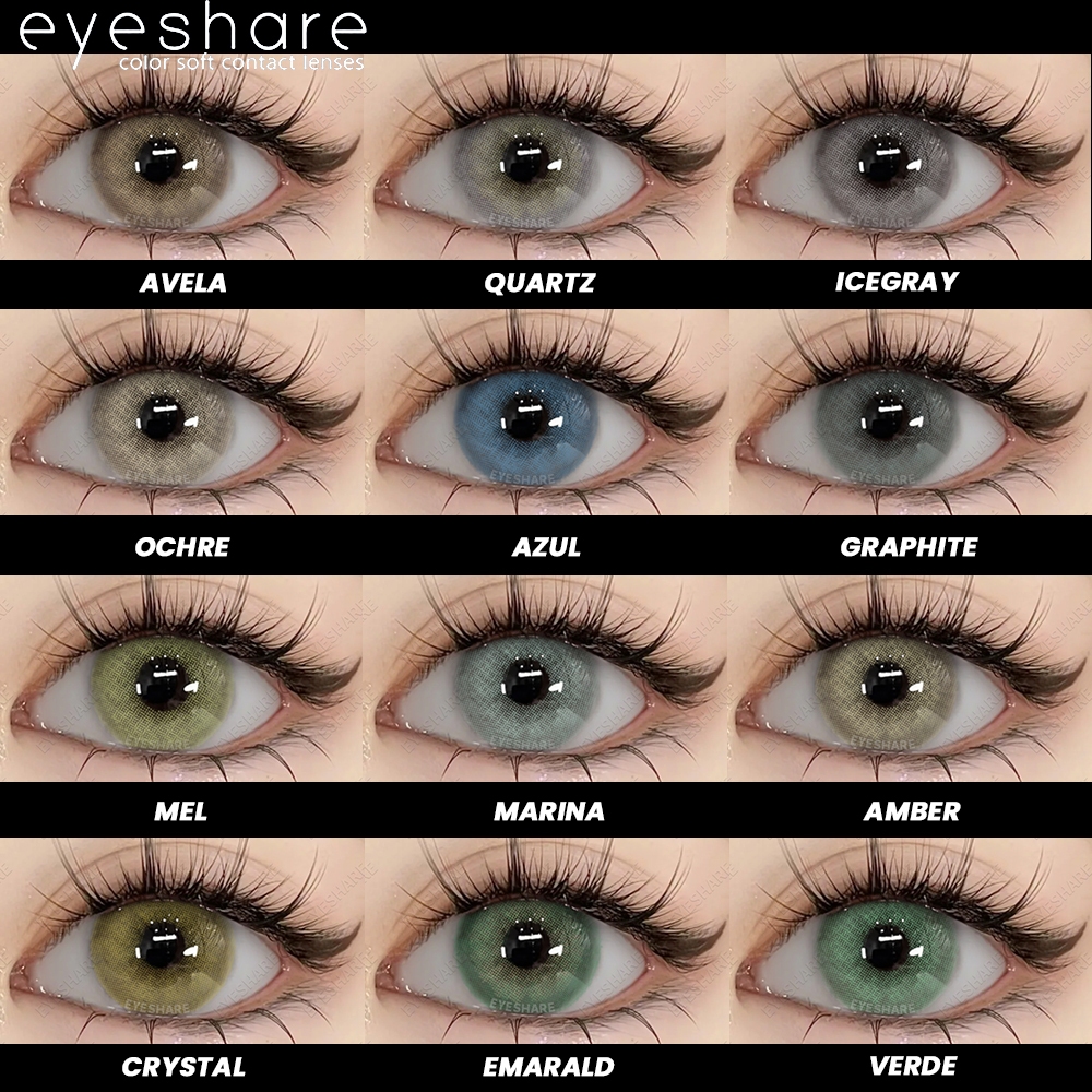 Lentes De Contato EYESHARE 1 Par Série Brasilgirl Coloridas Cosméticas