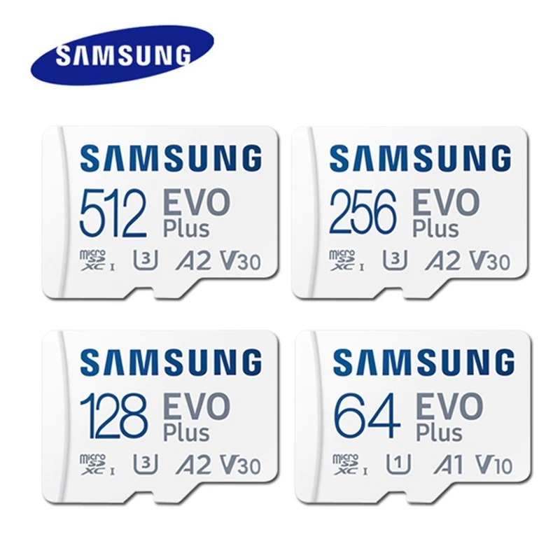 Samsung 32GB 64GB 128GB 256GB 512GB 1024GB TF (MicroSD) EVO Plus 4K U3 V30 A2 Leia Cartão De Memória De console De Alta