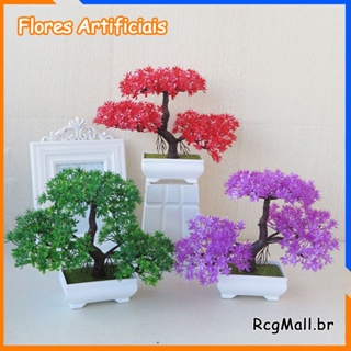 Flores Artificiais 1pcs Plantas Plásticas Bonsai Verdes Welcoming Pine Para Decoração De Casamento Casa em Oferta na Shopee