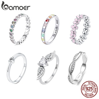 Bamoer 925 Silver Simple Ring Fashion Jewellery Para Meninas Femininas em Oferta na Shopee