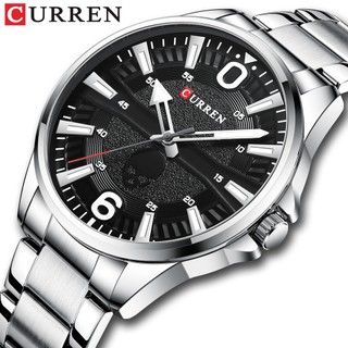 CURREN Relógio Casual Esportivo Masculino Quartzo Desportivo Aço Inoxidável 8389 X em Oferta na Shopee