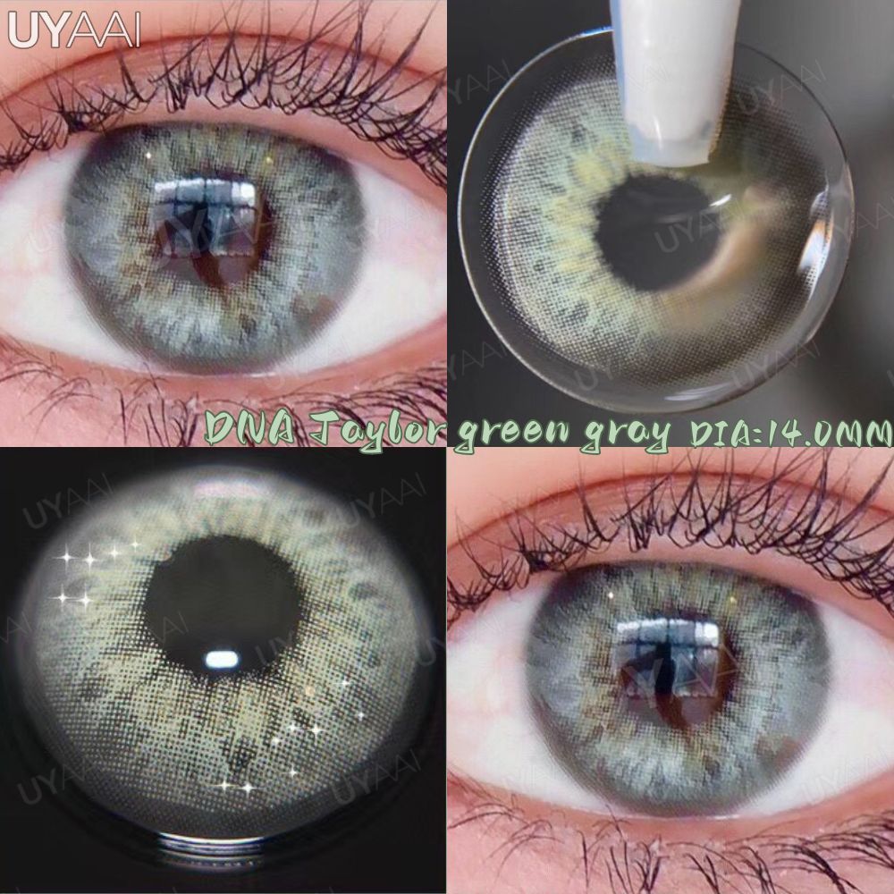 UYAAI 1lente De Contato De Pele Maquiagem Lentes Beleza Azul Olhos Verdes Naturais Anuais Suaves Série DNA