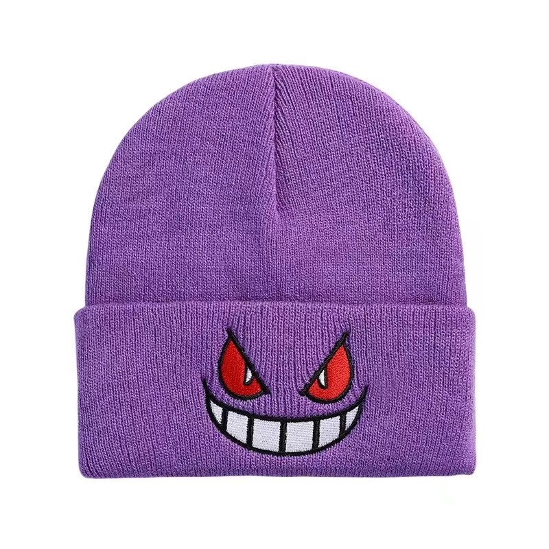 Feijão Em Rolo De Patinagem Quente KIds Popular Anime American Cartoon Bordado De Malha De Outono De Inverno Chapéu De Lã Gengar Beanies em Oferta na Shopee