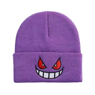 Feijão Em Rolo De Patinagem Quente KIds Popular Anime American Cartoon Bordado De Malha De Outono De Inverno Chapéu De Lã Gengar Beanies em Oferta na Shopee