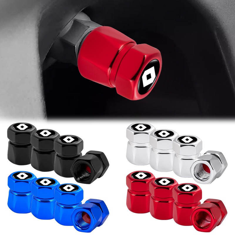 4pcs Tampa Hexagonal De Alta Qualidade Para Pneus De Roda De Carro Da Válvula Logotipo Do À Prova De Pó Renault TALISMAN CAPTUR Espace Clio Megane Koleos