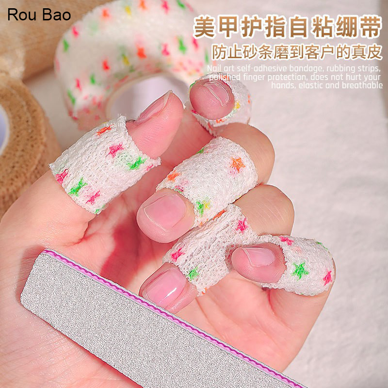 Rou Bao Nail Finger Protection Bandagem De Proteção Do Dedo Respirável Auto-Adesivo Para Manicure De Unhas Art Tools