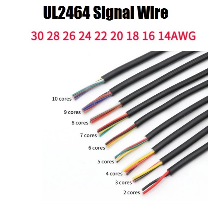 Fio De Sinal UL2464 30AWG 28AWG 26AWG 24AWG 22AWG ~ 14AWG Bainha Isolada De PVC 2 3 4 5 6 7 8 9 10 Núcleos Lâmpada De Li