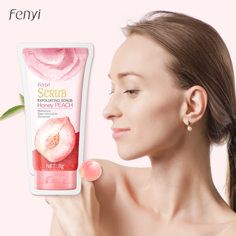 Fenyi Esfoliante Corporal De Pêssego De Sachê Pele Morta Suave Limpeza Cuidados Corporais 8g - Beauty
