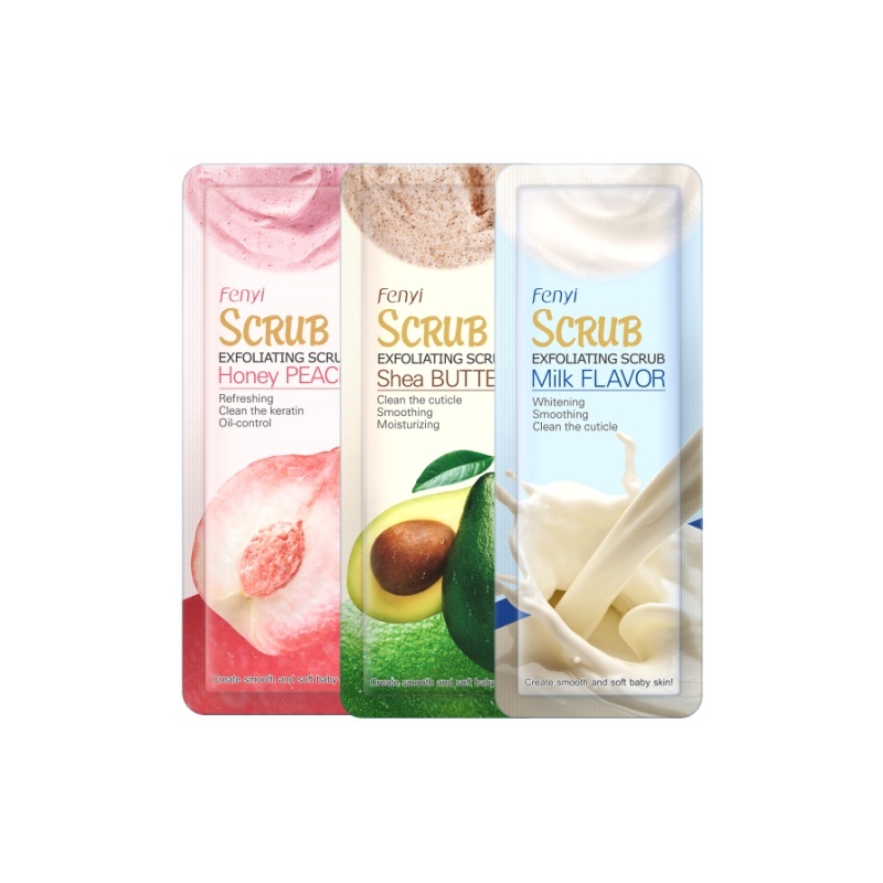 Fenyi Peachi Peach/Shea Butter/Milk Body Scrub 3g Limpeza Profunda Remover Pele Morta Suave