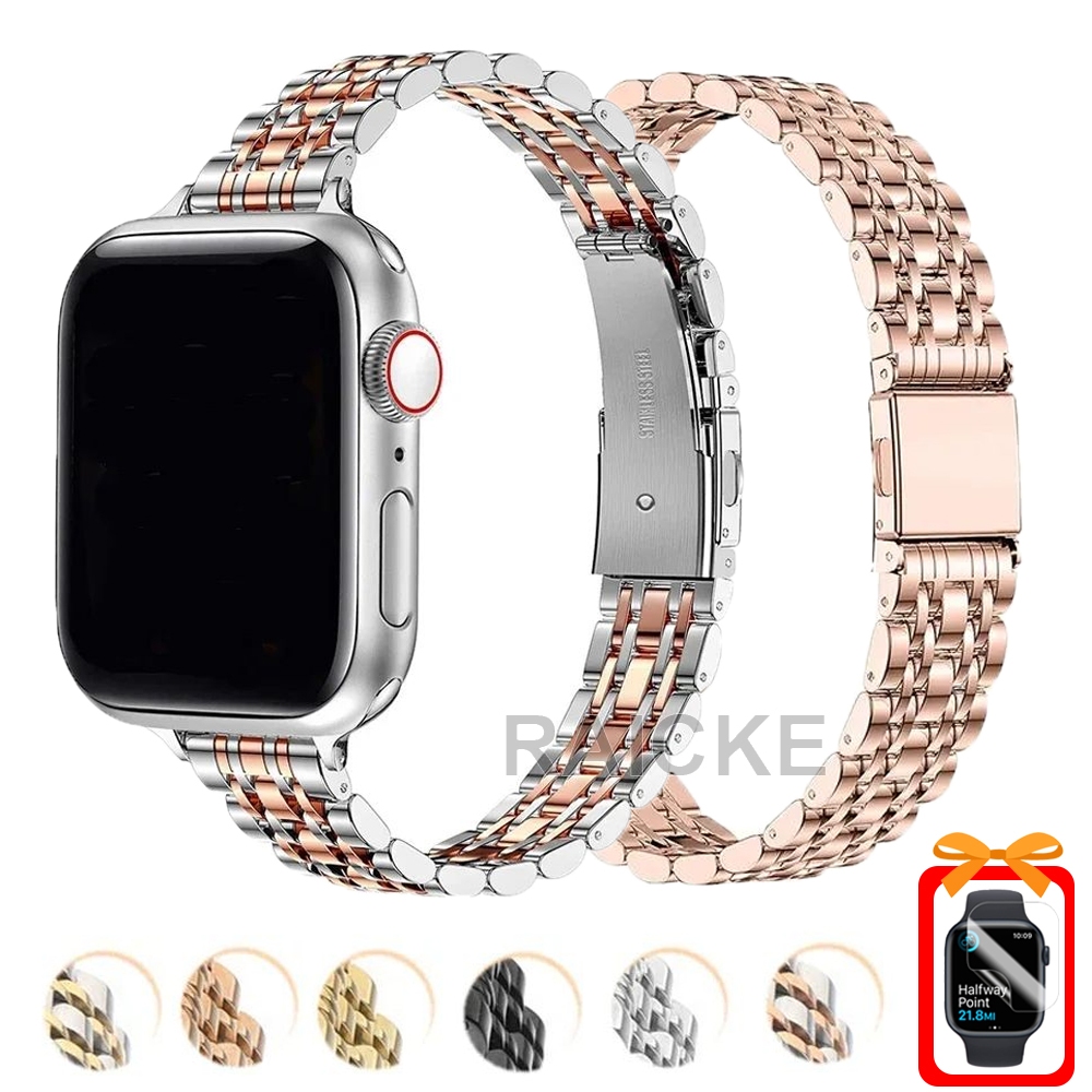 Pulseira De Aço Inoxidável De Metal Fino Para Iwatch Série 11/10/9/8/7/6/5/4/3/2/1/SE/Ultra 2 49mm 46mm 45mm 44mm 42mm 4 em Oferta na Shopee