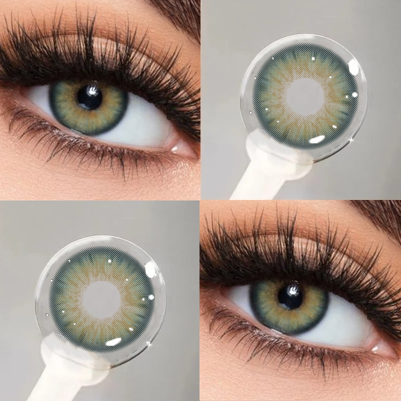 MILL CREEK Lentes De Contato Anuais De Lançamento Anual Verde Floresta Noturna Escura Grande Diâmetro 14,2mm2 Peça