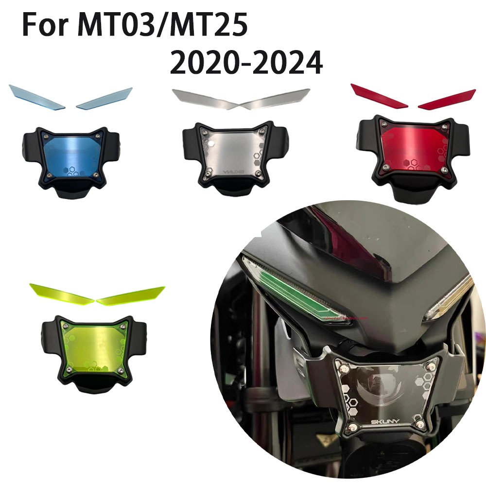Adequado Para A Yamaha MT03/MT25 2020-2024 Protetores De Faróis Transparentes Modificados Proteger Armadura Da Lente