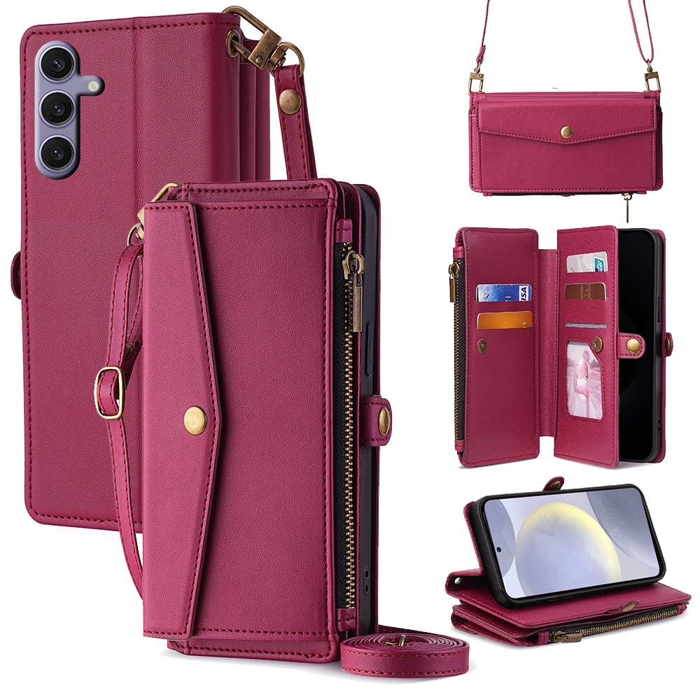 Capa Carteira De Couro Para Samsung Galaxy A54 A35 A55 A25 A16 M15 F15 A14 A34 A24 M14 M55 M54 M34 F34 5G A04E M04 F04 A