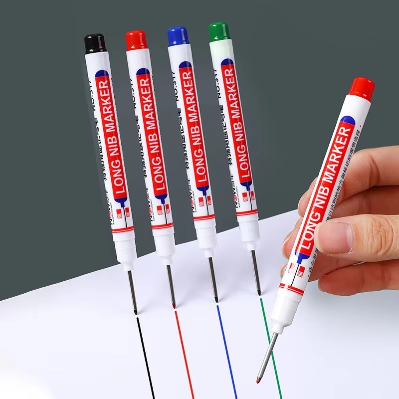 4PC20mm buraco profundo longo nib cabeça marcadores caneta banheiro carpintaria decoração multi-purpose canetas marcador