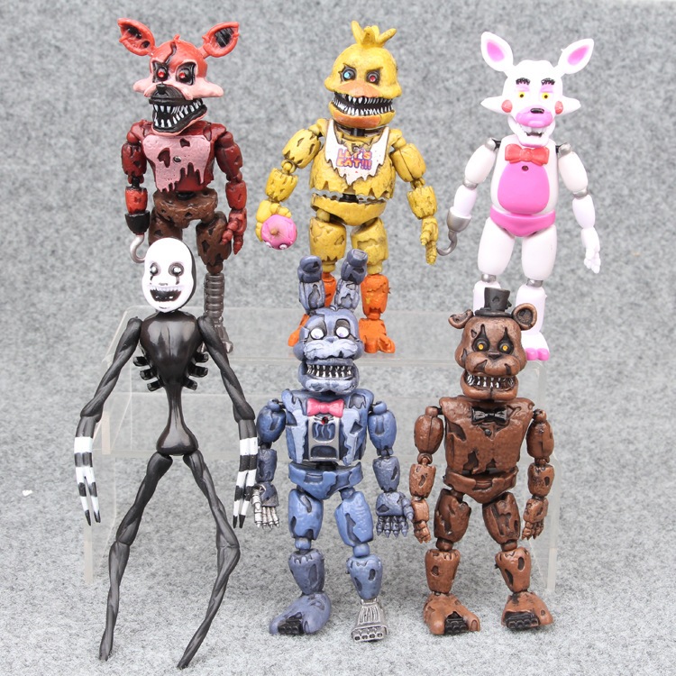 6Pcs/Set 10-16cm Jogo De Anime Cinco Noites No Freddy's Freddy Rabbit Bonnie Chica Foxy Fazbear's Pizza PVC Figuras De Ação Modelo Doll Toys Bear em Oferta na Shopee
