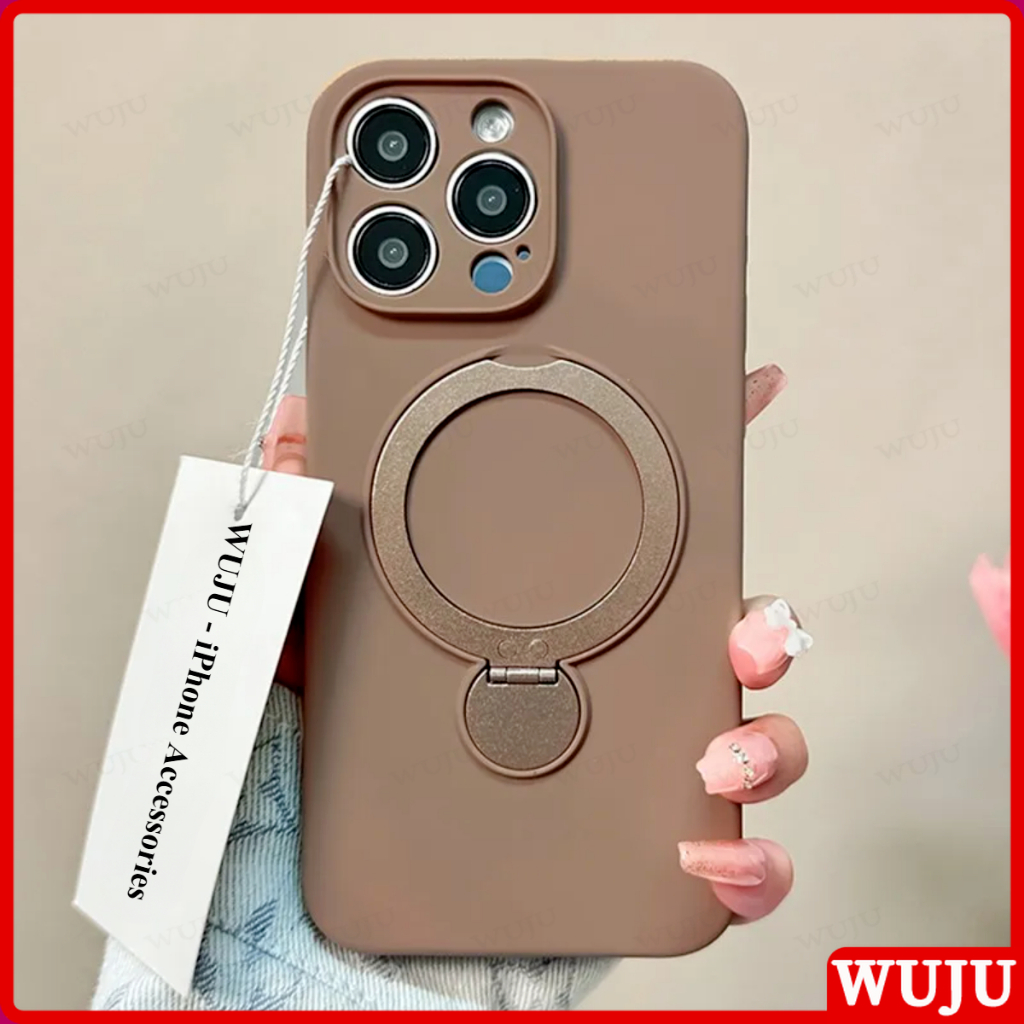WUJU 360 ° Suporte Giratório De Silicone Magnético Case Capa Capinha De Celular Para iPhone 17 13 14 15 16 Pro Max Air em Oferta na Shopee