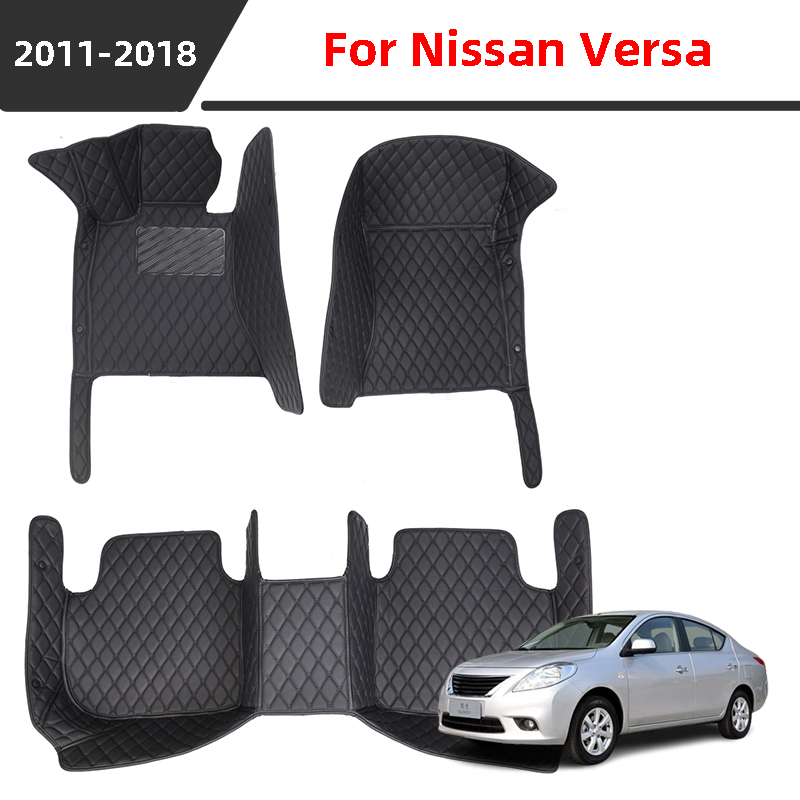 Tapete De Carro Para Nissan Versa 2011 2012 2013 2014 2015 2016 2017 2018 , material De Couro Impermeável , Antideslizante E Resistente Ao Desgaste , Protege O interior Do Previne mo