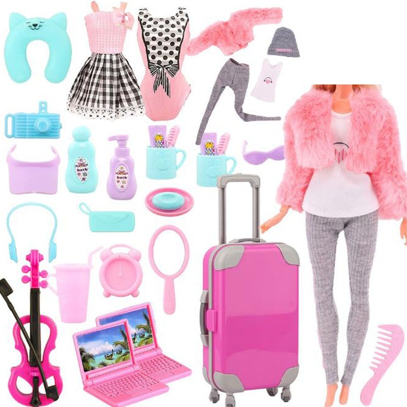 Acessórios Para Bonecas Roupas Mala De Bagagem Mini Computador Plástico Boneca De 11,5 Polegadas Barbiees BJD Glasses Toy em Oferta na Shopee
