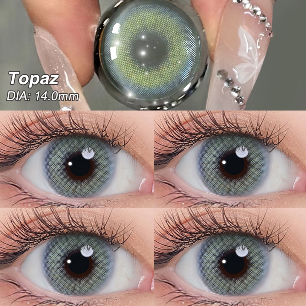 Magister Lente De Contato Meio Anual Coloridas Naturais Lentes Topazio Uso Diário 1 Par