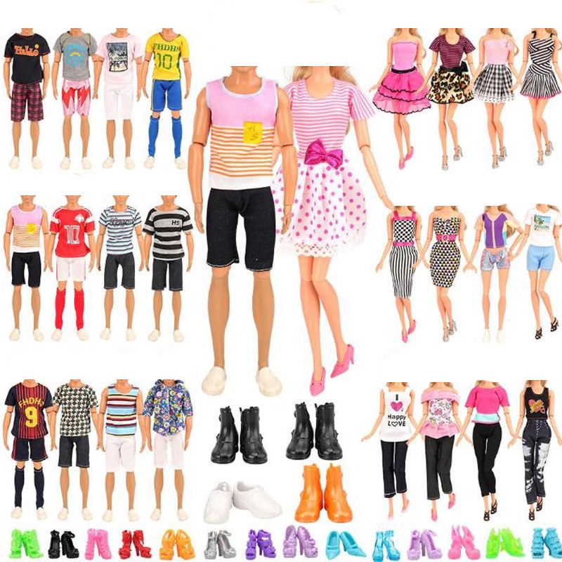 [Sem Boneca] Moda 27 Sets Random Style = 5 Ken Cothes 2 Pares Sapatos + 5 Vestidos 5 Roupas De Menina 10 De Acessórios Para De 30cm em Oferta na Shopee