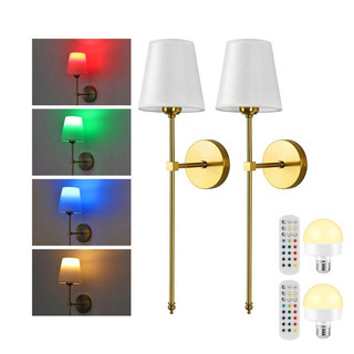 Luminária De Parede Sem Fio Arandela Recarregável Tecido Com Lâmpada Rgb Lampu Dinding Decoração De Quarto, Corredor